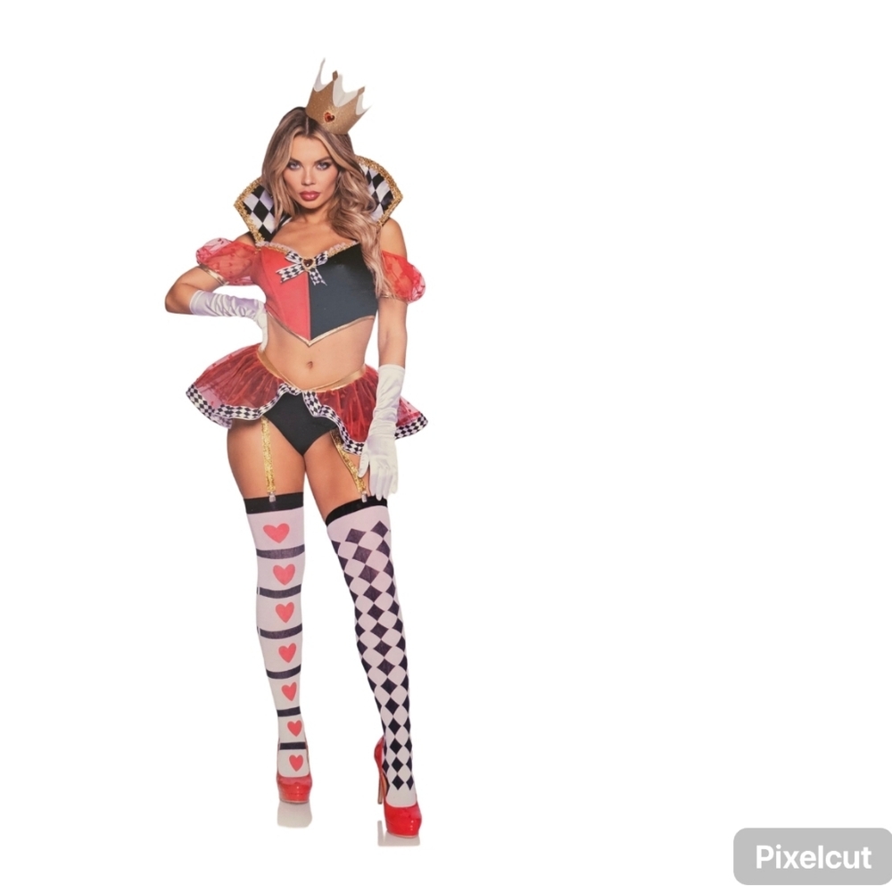 Halloween red and black Wicked Wonderland Queen 3-piece costume size XS US